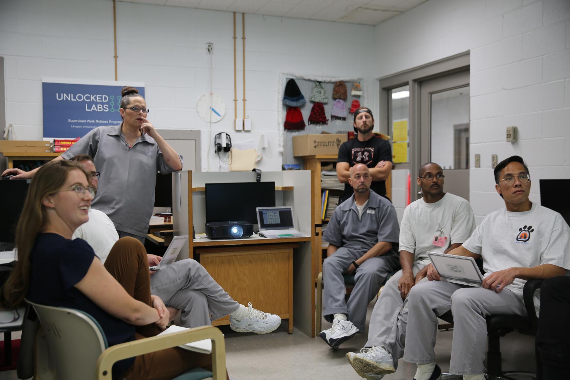 Formerly incarcerated people attending a class