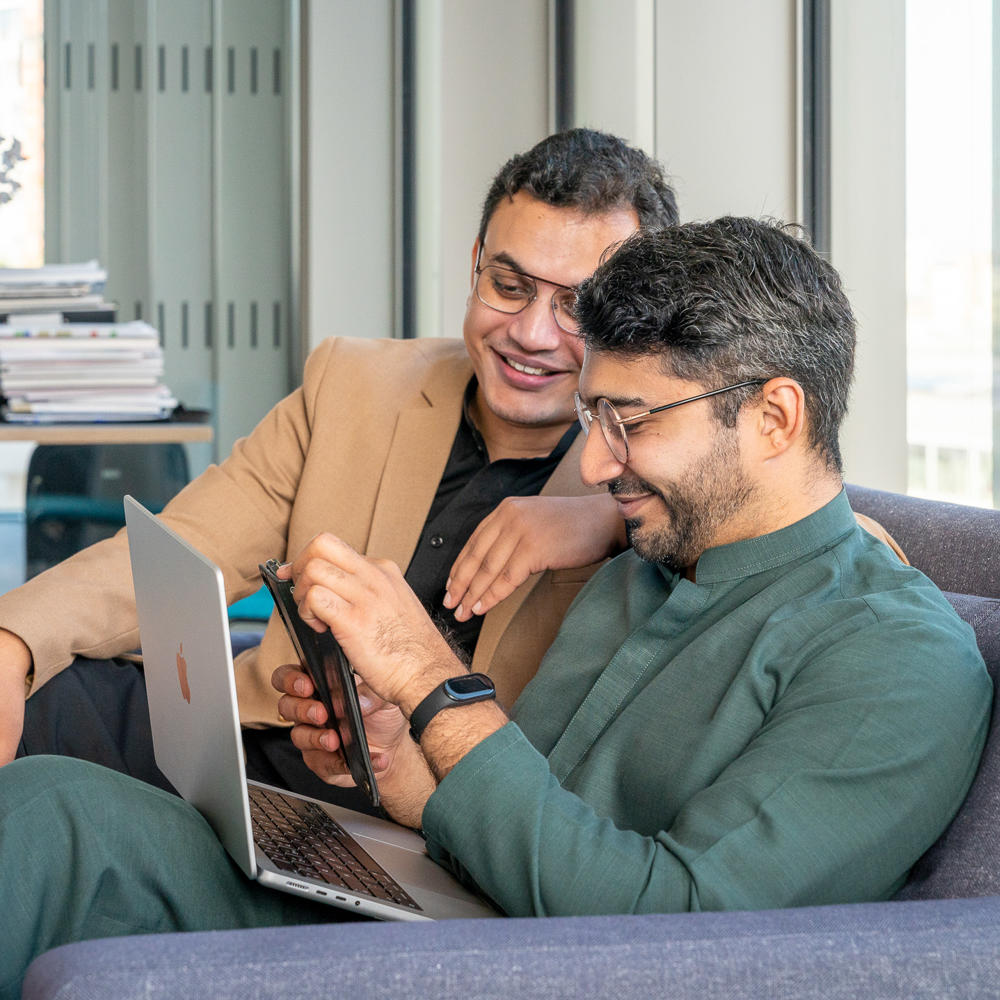Two men working in the office