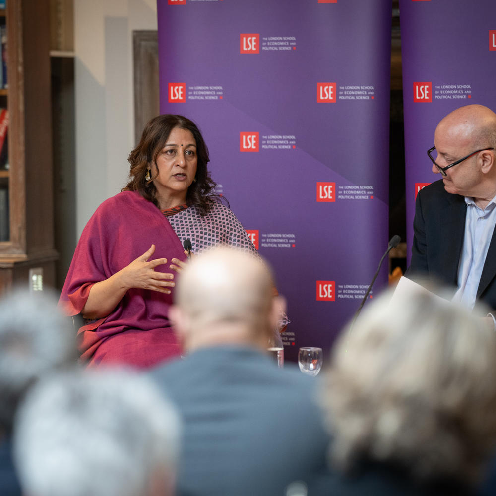 Safeena Husain speaking at LSE