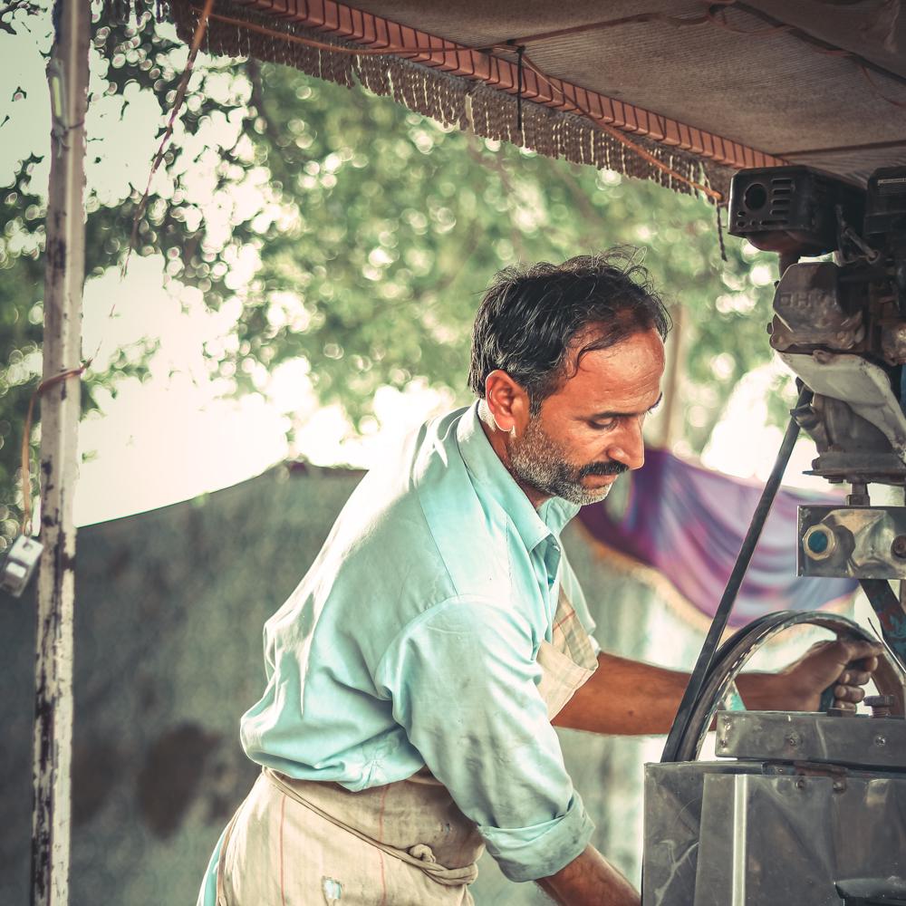 man-operating-machine